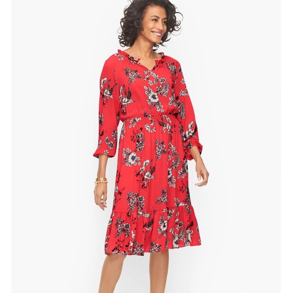 FIT and FLARE DRESS - SKETCHED FLORAL (NWOT) - Picture 2 of 4